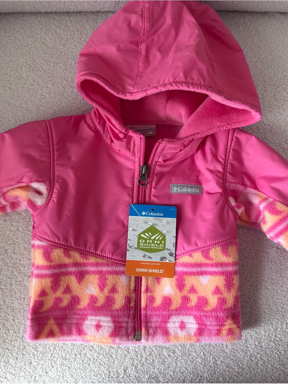 Columbia Pink Hooded Omni-Shield Jacket
